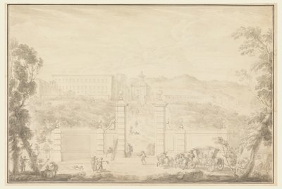 Veduta di un Monastero che Riceve la Visita di Grandi Personaggi da Carlo Marchionni