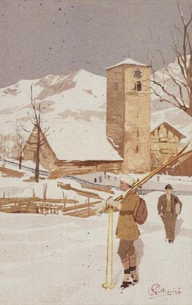 Veduta di Adelboden, Svizzera da Carlo Pellegrini