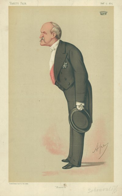 Conte Schouvaloff, Russia, 13 febbraio 1875, caricatura di Vanity Fair da Carlo Pellegrini