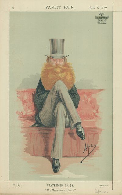 Earl Spencer, Il Messaggero di Pace, 2 luglio 1870, caricatura di Vanity Fair da Carlo Pellegrini
