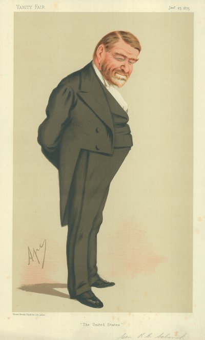 Generale Robert Cumming Schenck, USA, 23 gennaio 1875, caricatura di Vanity Fair da Carlo Pellegrini