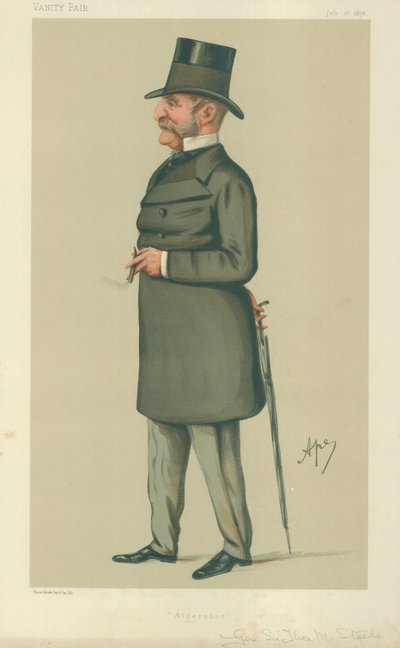 Generale Sir Thomas Montagu Steele, Aldershot, 20 luglio 1878, caricatura di Vanity Fair da Carlo Pellegrini