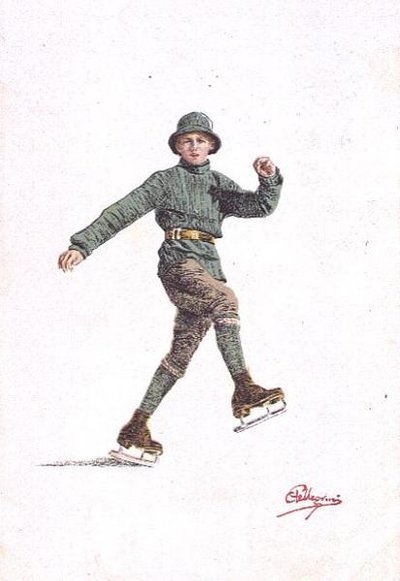 Uomo solitario che pattina da Carlo Pellegrini