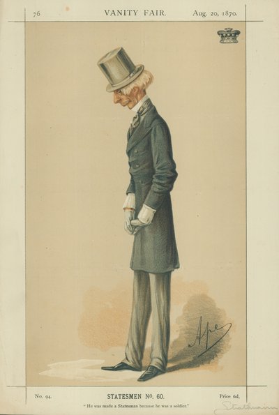 Lord Strathnairn, Fu fatto uno Statista perché era un soldato, 20 agosto 1870, caricatura di Vanity Fair da Carlo Pellegrini