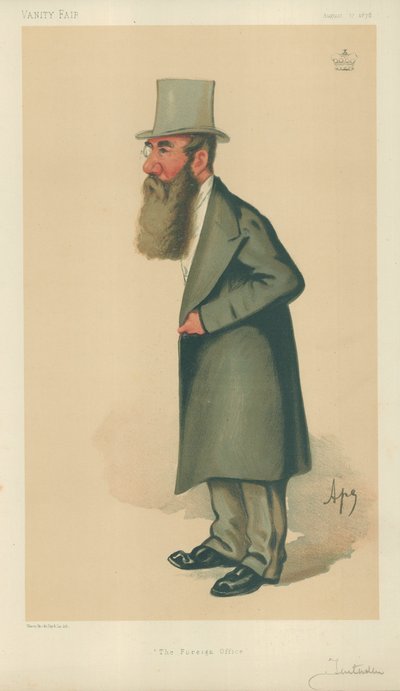 Lord Tenterden, Il Ministero degli Esteri, 17 agosto 1878, caricatura di Vanity Fair da Carlo Pellegrini