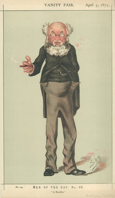 Mr Anthony Trollope, un romanziere, 5 aprile 1873, caricatura di Vanity Fair da Carlo Pellegrini
