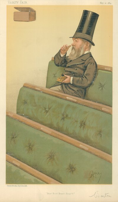 Mr Charles Nicholas Warton, Hear Hear Hear Hear, 10 maggio 1884, caricatura di Vanity Fair da Carlo Pellegrini