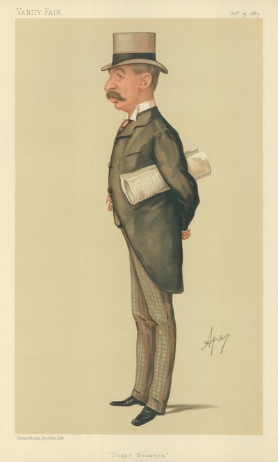 Mr Charles Thomson Ritchie, sussidi per lo zucchero, 31 ottobre 1885, caricatura di Vanity Fair da Carlo Pellegrini