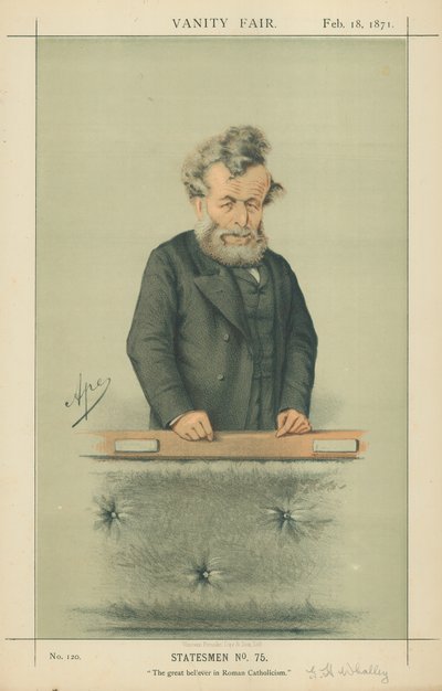 Mr George Hammond Whalley, Il grande credente nel Cattolicesimo Romano, 18 febbraio 1871, caricatura di Vanity Fair da Carlo Pellegrini