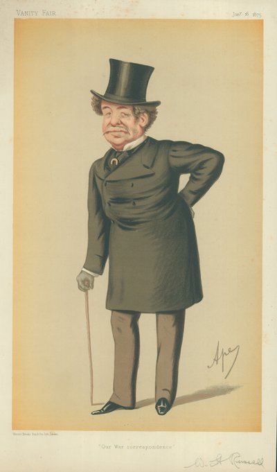 Mr William Howard Russell, nostro corrispondente di guerra, 16 gennaio 1875, caricatura di Vanity Fair da Carlo Pellegrini