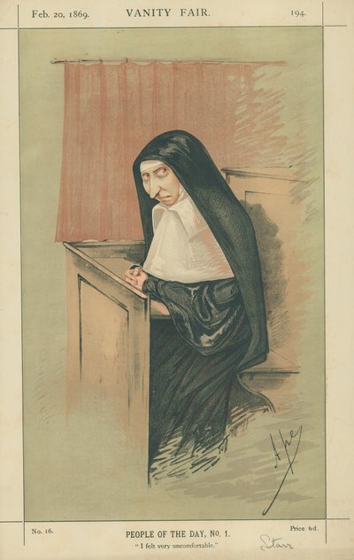 Mrs Starr, mi sentivo molto a disagio, 20 febbraio 1869, caricatura di Vanity Fair da Carlo Pellegrini