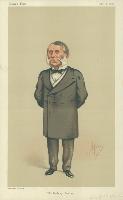 Sir Edward William Watkin, The Railway Interest, 6 novembre 1875, caricatura di Vanity Fair da Carlo Pellegrini
