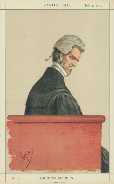 Sir John George Shaw-Lefevre, La Reyne le veult, 1 luglio 1871, caricatura di Vanity Fair da Carlo Pellegrini