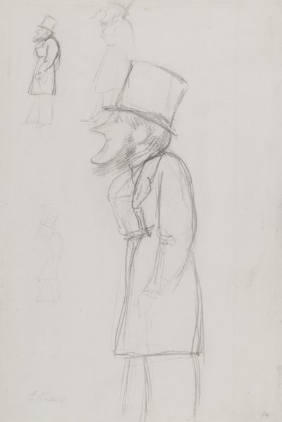 Schizzo per una caricatura, possibilmente di G. Russell da Carlo Pellegrini