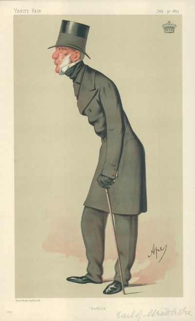 Il Conte di Stradbroke, Suffolk, 31 luglio 1875, caricatura di Vanity Fair da Carlo Pellegrini