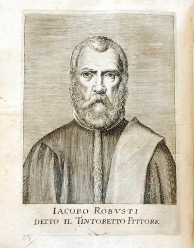 Ritratto di Jacopo Robusti detto il Tintoretto (1518-1594) Incisione da “Maraviglie dell