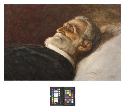 Ritratto di Giuseppe Verdi sul letto di morte da Carlo Stragliati