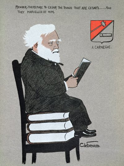 Caricatura di Andrew Carnegie (1835-1919) illustrazione da 