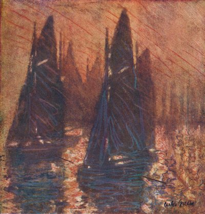 Barche da pesca nella nebbia, c1913 da Carlos Grethe