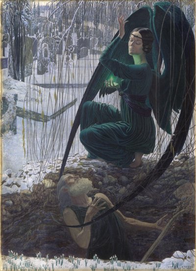 La morte del becchino La mort du fossoyeur, 1895-1900 da Carlos Schwabe