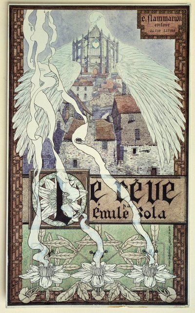Il sogno, pagina del titolo del romanzo di Emile Zola da Carlos Schwabe