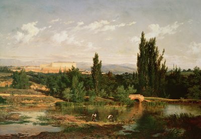 Campagna con un fiume, Manzanares da Carlos de Haes
