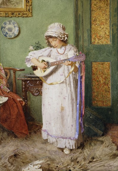 Una Ragazza che Suona un Mandolino da Carlton Alfred Smith
