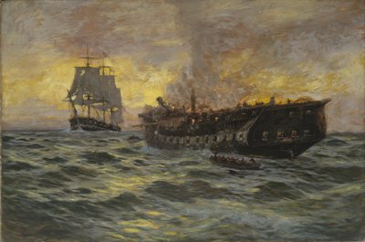 Scontro tra la fregata americana Constitution e la H.M.S. Java, 1897 da Carlton Theodore Chapman