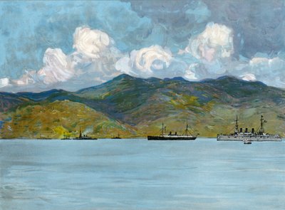 Le nostre navi da guerra al largo della costa vicino a Santiago de Cuba, 3 giugno 1898 da Carlton Theodore Chapman