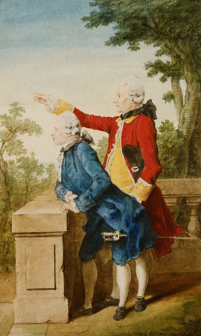 Il principe di Sassonia-Gotha con il suo tutore, il barone d