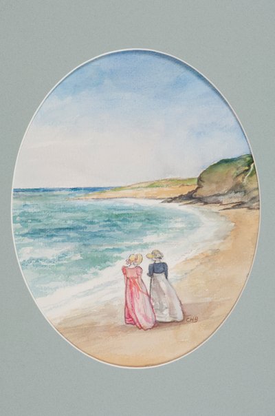 Anne e Henrietta passeggiano verso il mare, 2006 da Caroline Hervey Bathurst