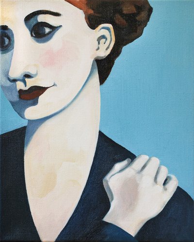 Donna pensierosa in blu da Caroline Roberts