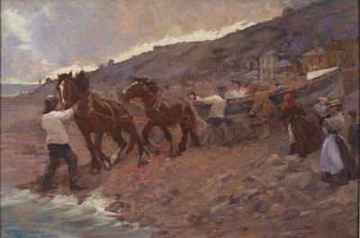 Il varo della scialuppa (olio su tela) da Caroline St Clair Graham