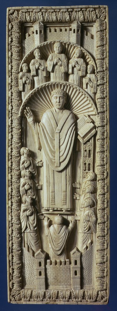 Un arcivescovo tra il suo coro, c.875 d.C. da Carolingian School