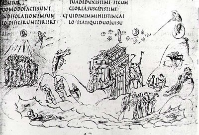 Varie scene che illustrano uno dei Salmi, dal Salterio di Utrecht, copia dell