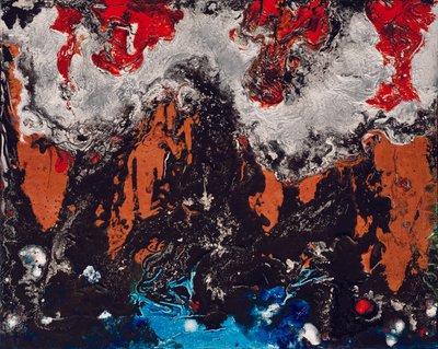 Rapsodia degli elementi, 2012 (acrilico e gouache su tela) da Carolyn Mary Kleefeld