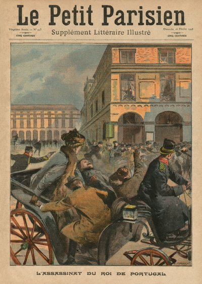 Assassinio del re Carlo I, re del Portogallo, illustrazione di copertina da 
