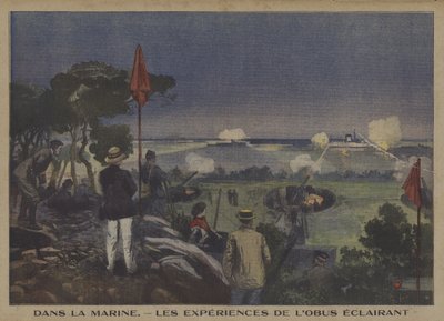 Addestramento della Marina francese nel tiro di proiettili illuminanti da Carrey