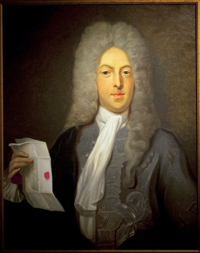Ritratto di John Law (1671-1729), finanziere scozzese e controllore finanziario in Francia, responsabile della bancarotta del 1720 da Casimir de Balthasar
