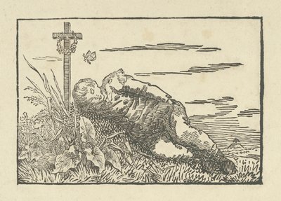 Ragazzo addormentato su una tomba da Caspar David Friedrich