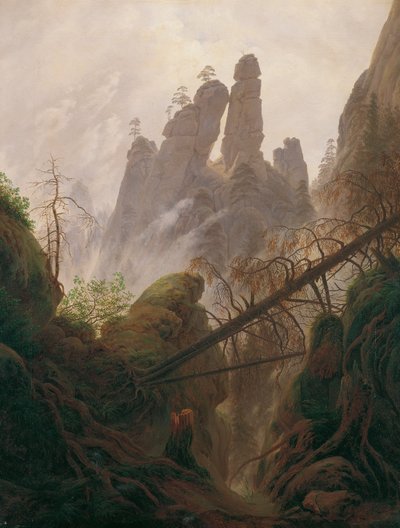 Paesaggio roccioso nella Svizzera sassone da Caspar David Friedrich