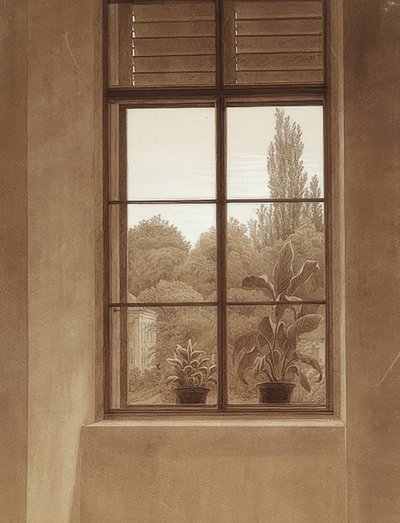 Finestra con vista su un parco da Caspar David Friedrich