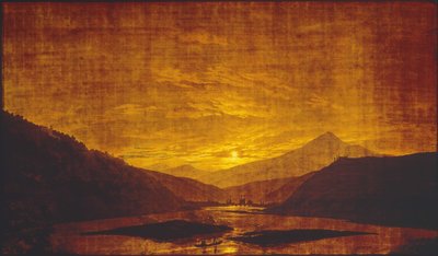 Paesaggio fluviale di notte da Caspar David Friedrich