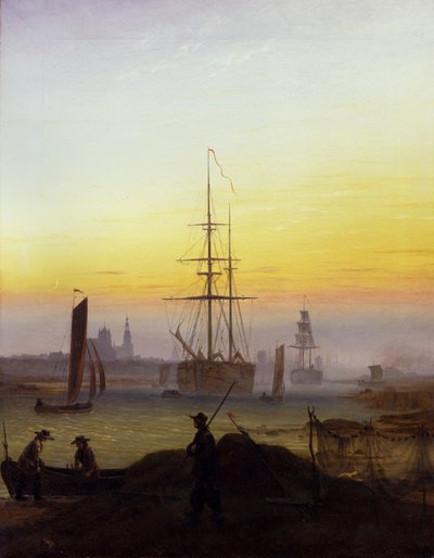 Tedesco: Der Greifswalder Hafen Il porto di Greifswald da Caspar David Friedrich