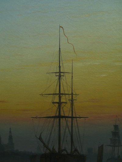 Tedesco: Der Greifswalder Hafen Il porto di Greifswald
 dettaglio Titolo/i alternativo/i: Navi nel porto di Greifswald dettaglio da Caspar David Friedrich