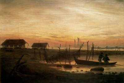 Paesaggio costiero al tramonto da Caspar David Friedrich