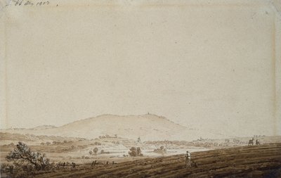 Paesaggio in Boemia con vista sul Monte Jeschken da Caspar David Friedrich