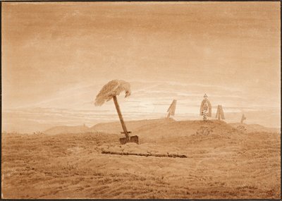 Paesaggio con tombe, ca 1836 da Caspar David Friedrich