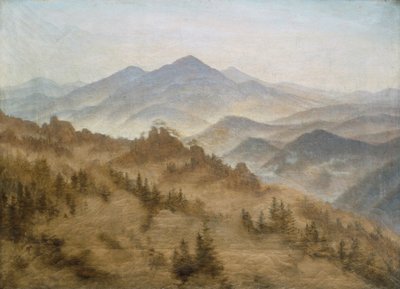 Paesaggio con il Rosenberg nei Monti Boemi da Caspar David Friedrich