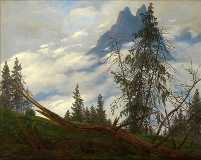 Picco di montagna con nuvole fluttuanti da Caspar David Friedrich